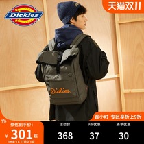 Dickies Alphabet Printing Army Green Backpack Men and Women Couple Schoolbag Shopping Travel Backpack 9699