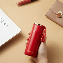Thermos cup small mini water Cup girl cute cup double anti-Hot student rope simple portable stainless steel