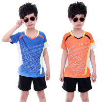 2021 Children badminton suit set Boys and girls quick-drying sports group purchase printed breathable match jersey Team uniform