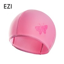 Play swimming cap girl baby cloth swimming cap children butterfly print swimming cap