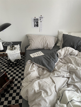 Pear Dream 50-degree grey-ins day series mens pure cotton washed cotton four pieces of full cotton bed linen bed hat bed