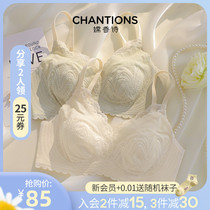 Lingerie female ultra-thin large breasted with small summer shrink chest coaling to collect auxiliary milk anti-sagging rabbit ears Summer bra cover