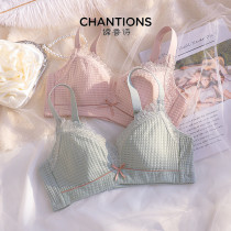 Underwear womens summer thin big chest small girl large size bra no steel ring back milk anti-sagging ultra-thin bra