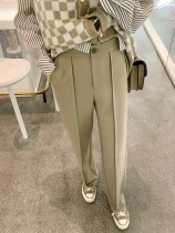 Zhang Shishu Monaco out of the street pants double texture straight tube loose khaki mop suit pants women Spring and Autumn feeling