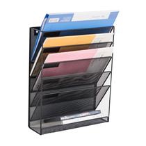 Document rack wrought iron multi-layer bookshelf storage documents wall-mounted wall data rack office data shelf