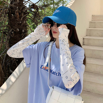 ins net red summer easy sun protection ice silk sleeves women driving anti-UV gloves armguard ride hand sleeves
