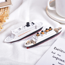 Titanic new model Mediterranean resin boat multi-layer cruise ship landscape boat modeling home creative ornaments