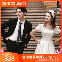 French light wedding dress 2021 new simple temperament satin tailing bridal Moren Super fairy go out gauze summer tour