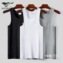 Seven wolves vest men cotton sports inner wear bottom old mans spring and autumn cotton knitted sleeveless sweatshirt