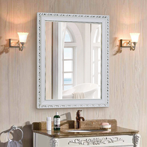 European bathroom mirror toilet mirror Wall Wall waterproof bathroom mirror cosmetic mirror framed vanity mirror wearing mirror simple