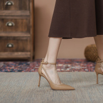 Feiyan 2022 Spring Summer New Burst Single Shoes Shallow Mouth Womens Shoes Card Its Color Custard Thin Heel Line With Buttons High Heel Shoes