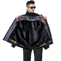 Parker clothing mens whole mink liner detachable fur one large size casual short mens mink coat coat coat