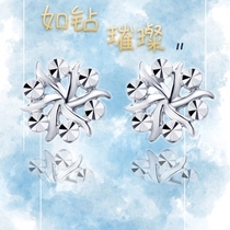 Snowflake platinum PT950 platinum female earrings platinum earrings simple fashion for girlfriend birthday gift