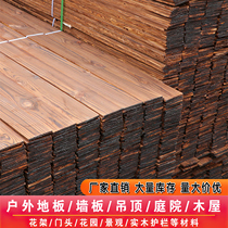 Guizhou Guiyang carbonized wood outdoor wood floor camphor pine anticorrosive wood pineapple grid Finnish wooden gallery terrace guardrail