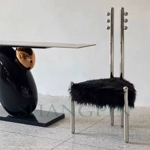 Современный дизайнерский металлический стульчик для кормления из нержавеющей стали для отдыха