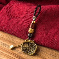 Gourd Dustpan Hand Woven Rope Hanging Accessories Creative Personality Car Chain Lock Spoon Ring Ring Net Red Hanging Ornament