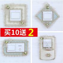 Cloth Art Switch Sticker Protective Sheath Fields Home Switch Sticker Wall Stickyo Modern Living-room Wall Socket Protective Sleeves