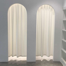 Customized flannel fitting room curved door curtain clothing store curtain womens dressing room simple solid color arch non-punching
