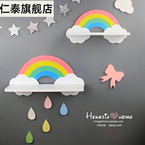 ins Nordic rainbow shelf I partition punch-free bookshelf childrens room wall decoration frame wall decoration