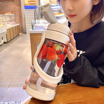 2021 summer new large-capacity plastic cup cute straw cup Sports kettle portable water cup 2000ml cup