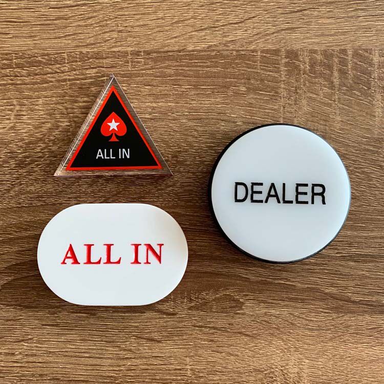 Professional Texas poker accessories dealer brand allin brand new round triangle can be ordered