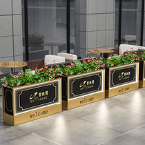 Outdoor wrought iron flower box combination sales department real estate partition fence large commercial plaza municipal road greening flower trough