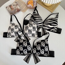 2021 autumn bow beauty back front buckle underwear girl bra no steel ring sexy small bra