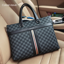 Men Business Handbag Briefcase Genuine Leather Upscale Computer Bag Fashion Casual Single Shoulder Diagonal Satchel Crosswalk Backpack