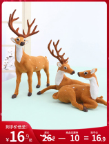 Christmas decoration Deer pull car Elk reindeer Christmas scene decoration decoration simulation small plum sleigh deer