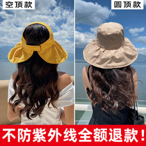 2021 New sunscreen sunbeds women Summer anti-UV air top sun hat slim cover fishing cap spring and autumn