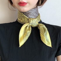 Silk scarf women's spring summer and autumn thin Korean fashion Joker foreign style art professional stewardess scarf small square scarf women's scarf