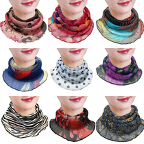 Silk scarf summer thin variable cervical scarf female ear veil sunscreen multifunctional collar UV protection