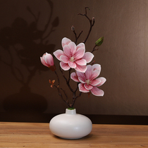 European magnolia flower art set decoration Modern home living room TV cabinet Dining table decoration flower fake flower silk flower decoration