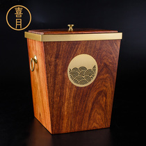 Xiyue home living room creative new Chinese mahogany solid wood classification trash can Chinese style with covered office bedroom