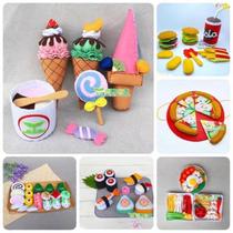 Cut-free material package finished non-woven kindergarten homework toy pizza burger fruit vegetable food