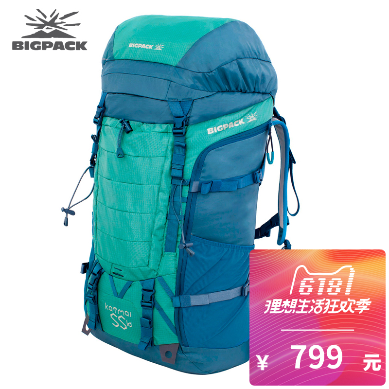 BIGPACK Pigg Outdoor Backpack Mountaineering Bag Male High Capacity Shoulder Professional Sports Hiking 60L