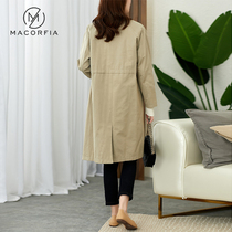 Macofa wind coat with long style coat female spring autumn 2022 new card Its color fashion Temperament Superior Coat