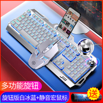 Silent silent wired keyboard and mouse set True mechanical feel keyboard and mouse game gaming wired desktop computer