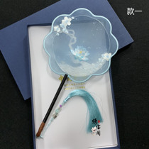 Su embroidery fan Pure hand embroidery palace fan Double-sided embroidered group fan boutique Suzhou Haitang fan Chinese style Hanfu accessories