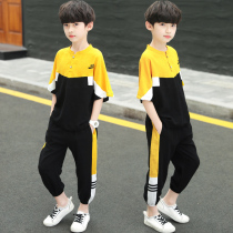 CUHK child mens clothing summer clothing boy sports suit 12 8 130 130 10 to 15-year-old boy clothes foreign air