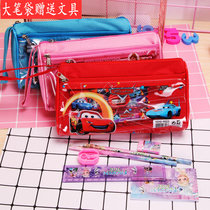Double-layer large-capacity pen bag set stationery set kindergarten primary school student day gift large pen bag can print LOGO
