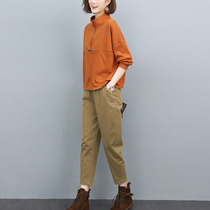 Casual Suit Women 2022 Spring Autumn Season New Port Wind Chic Easing Ocean Gas Minus Age Retro Sports Two Sets Tide
