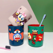 Cartoon household mouthwash cup brushing cup washing cup Childrens couple a pair of plastic toothbrush sets creative tooth cylinder