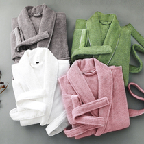 Hotel bathrobe men and women cotton towel thick dressing gown autumn winter couple long cotton absorbent quick drying bathrobe