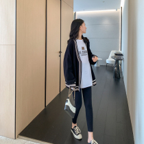 ZMA light luxury maternity women Net Red Spring suit set fashion pregnant women Spring and Autumn new large size spring coat coat