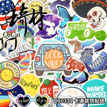 Qicai QC0332 musical instrument cartoon decoration sticker electric guitar body luggage creative personality DIY stickers