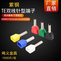 Two-wire needle type TE0508 7508 1008 2508 4012 European cold-pressed two-wire tube type terminal block