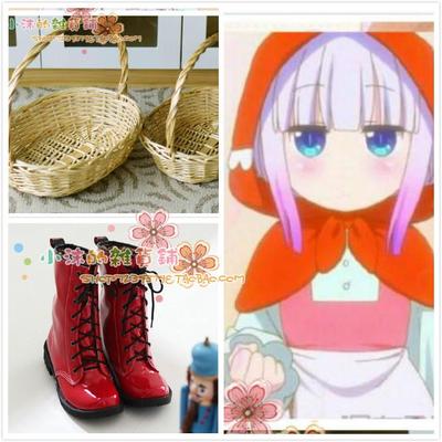 taobao agent Kobayashi's dragon maid Connor COS sells matches Little Red Riding Hood Connor Cos flower bamboo basket match shoes boots