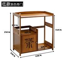 Mobile tea cabinet kitchen side cabinet tea rack bucket shelf bamboo solid wood storage rack tea table side