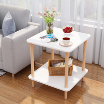 Movable small coffee table bedroom bedside table home small house table living room sofa side wheel small square table
